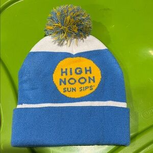High Noon Blue and Yellow Pom Beanie